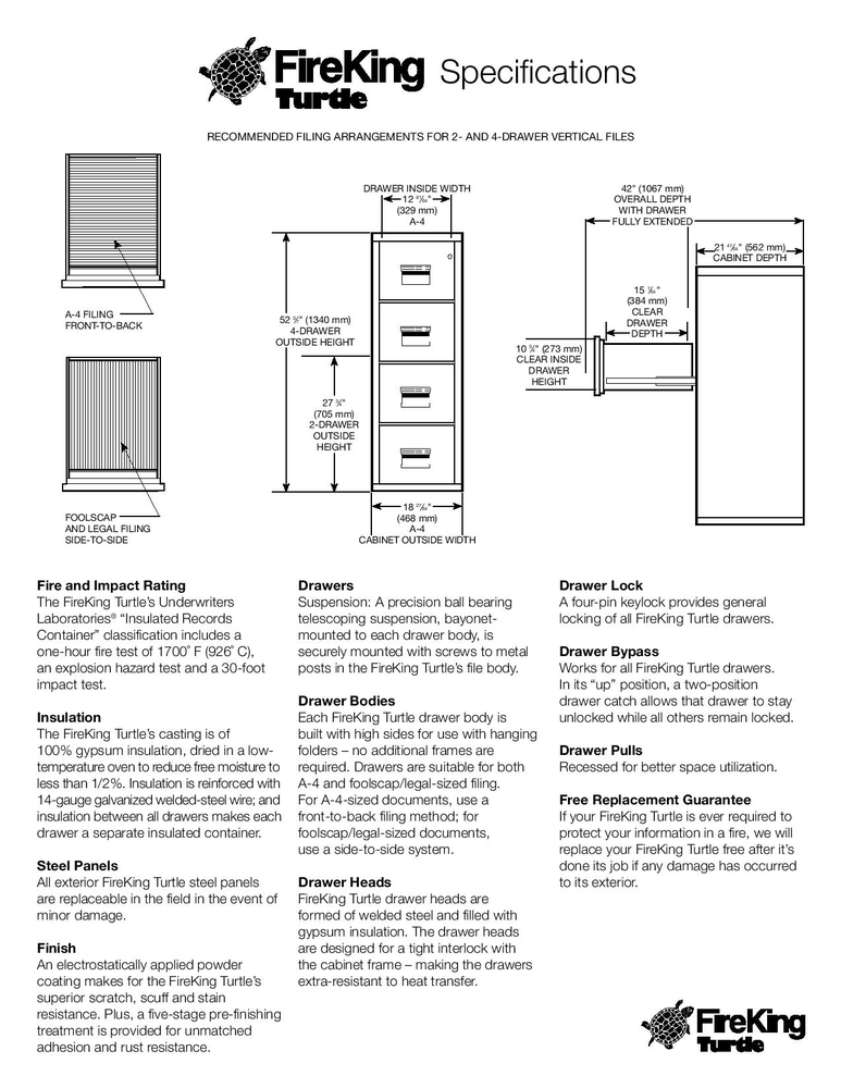 Fireking International Vertical 4 Drawer 22 Depth File Cabinet New Items Templates